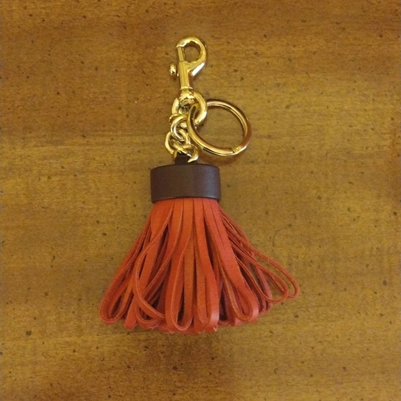 Coach leather tassel keychain - Picture 1 of 1